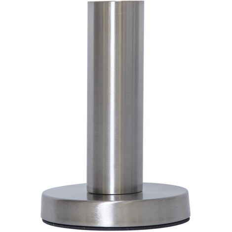 Hohe Lampenbasis Glans mit E27 Fassung Metall gebürstet silber H 17cm