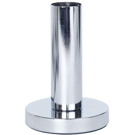 Hohe Lampenbasis ,Glans' mit E27 Fassung, Metall, silber, H 17cm