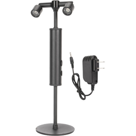 Hoher LED-Tischstrahler mit Doppelkopf, weißes Licht, Touch-Bedienung, Augenschutz, dekorative Leselampe, 120-V-US-Stecker