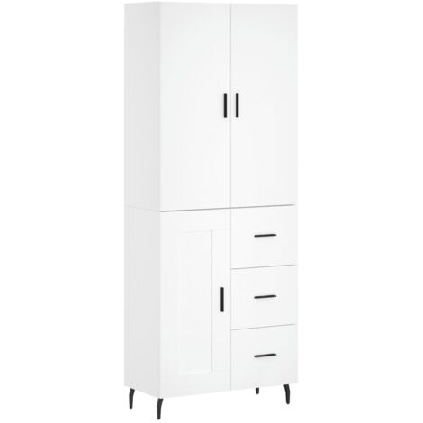 Hoher Schrank Weiß 69,5x34x180 cm Holzwerkstoff
