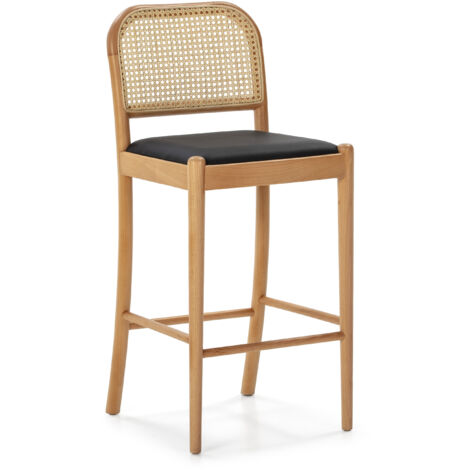 Hoher Stuhl 43x47x97 Naturholz/Lederpakes Alle Stile, um zu Hause eine Note zu verleihen