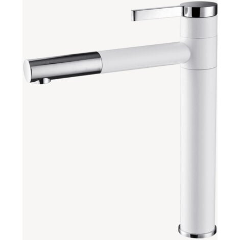 LOOKSHOP Hoher Waschtischmischer Weiß & Verchromt - Graffias