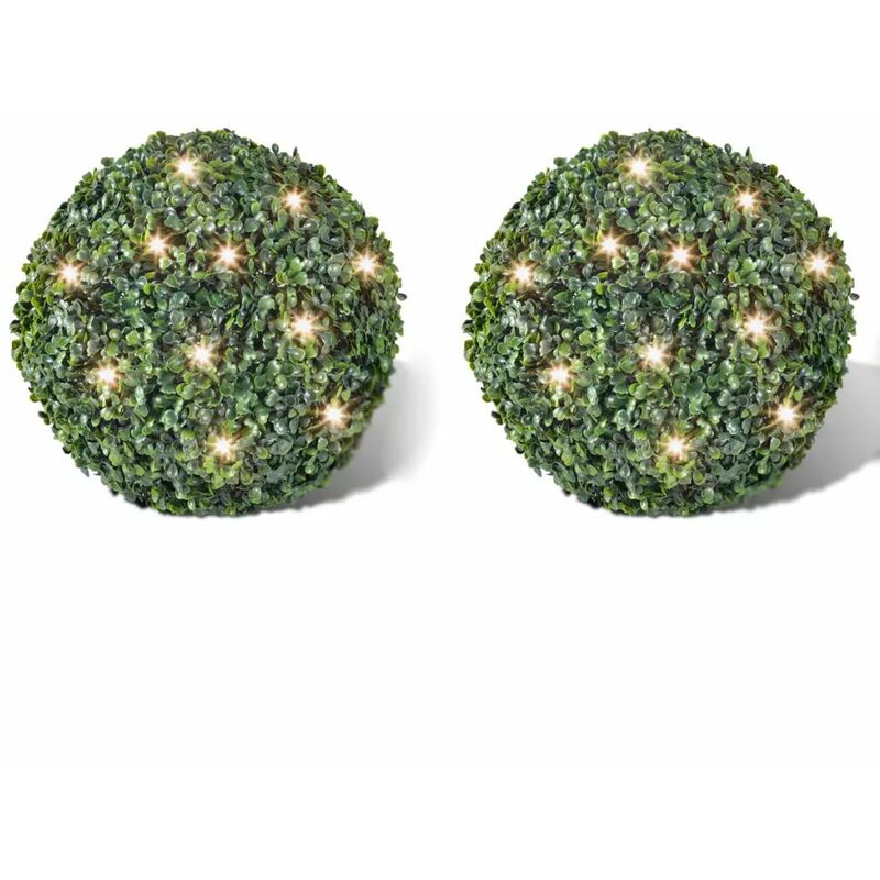 

Hoja Artificial Bola de poda 27 cm Con cuerda de LED solar 2 piezas