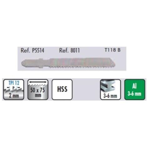 hoja calar chapa/aluminio 5514 t118b metal grueso(3-6) en general.12 dientes