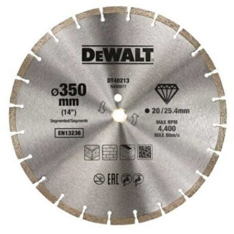 Hoja de diamante DEWALT 350x254 mm segmentada