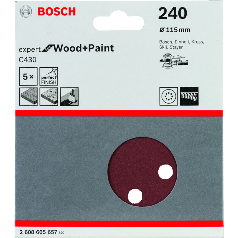 

BOSCH 2608605657 Excéntrica Expert wood: 115mm 8P. G240x5