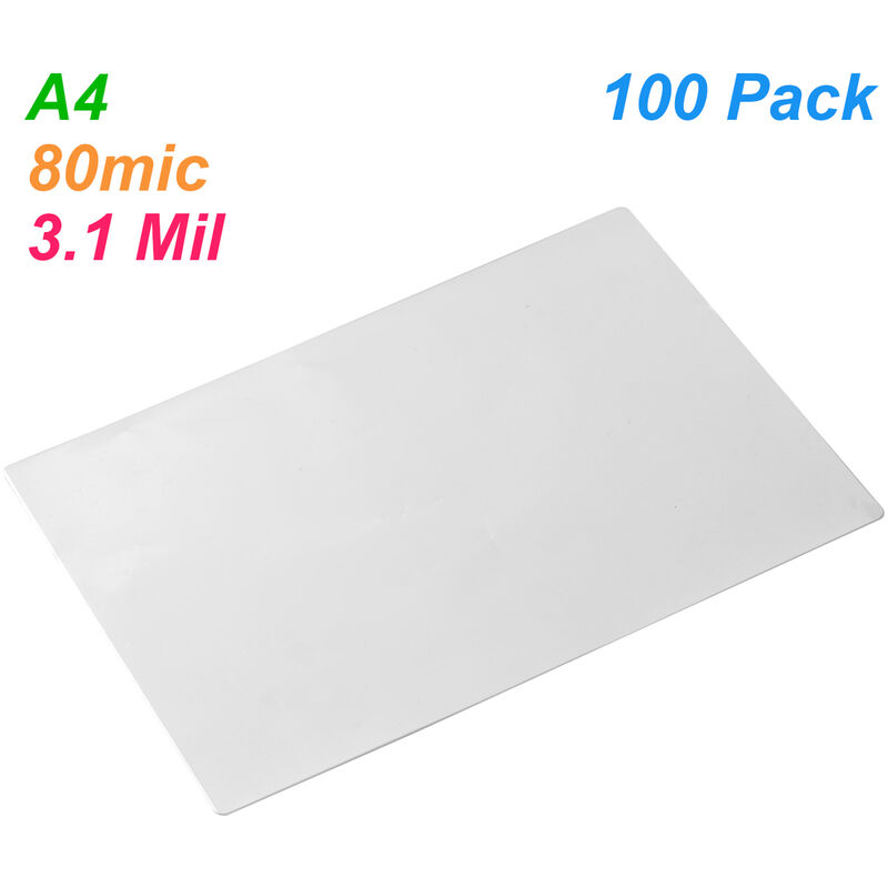 

Hoja de proteccion de bolsas de película laminada A4 100pc / set para papel fotografico, laminado de documentos, suministros de oficina en