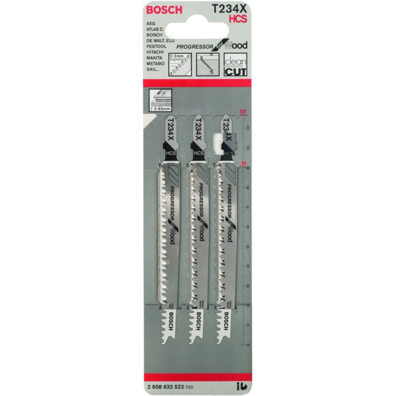 

2608633523 Hoja de sierra de calar T 234 X Progressor for Wood - Bosch