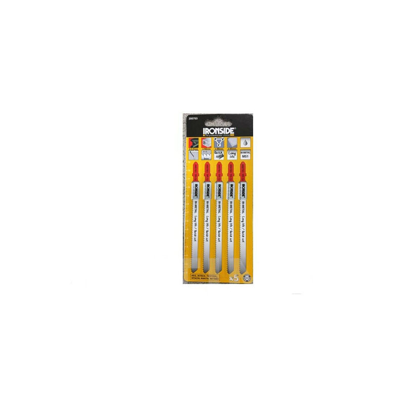 

Hoja de Sierra Calar para Metal y Pvc T318BF Recto fino 130mm (5 Un) - Ironside