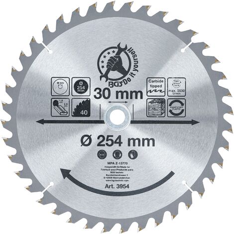 BGS TECHNIC Hoja de sierra circular con puntas de carburo Ø 254 x 30 x 3,2 mm 40 dientes