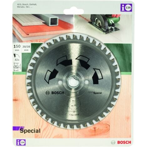 Hoja de sierra circular ESPECIAL D 150 mm Diámetro 20 mm Z 42  BOSCH 2609256886