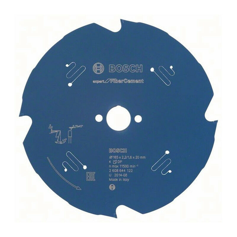 

Hoja de sierra circular DE 165 mm Z.4 Taladro TCG 20 mm de corte-Ancho 2.2 mm HM BOSCH