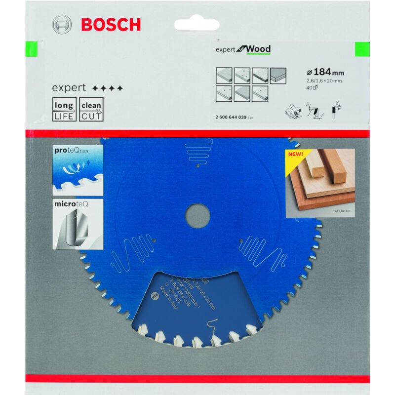 

BOSCH 2608644039 Hoja De Sierra Circular Expert for Wood H 184x20-40
