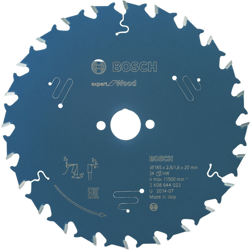 

BOSCH 2608644022 Hoja sierra circular Expert for Wood 165 x 20 x 2,6 mm 24