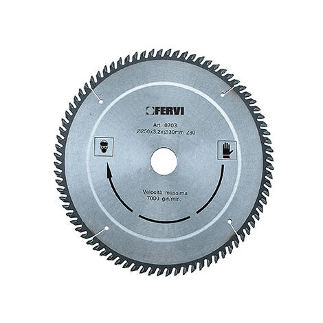 Hoja de sierra circular hm widia para madera disco 250x30 mm 60D Fervi 0702