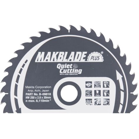 Hoja de sierra circular Makita, MAKBLADE PLUS 250 x 30 mm - 40 dientes