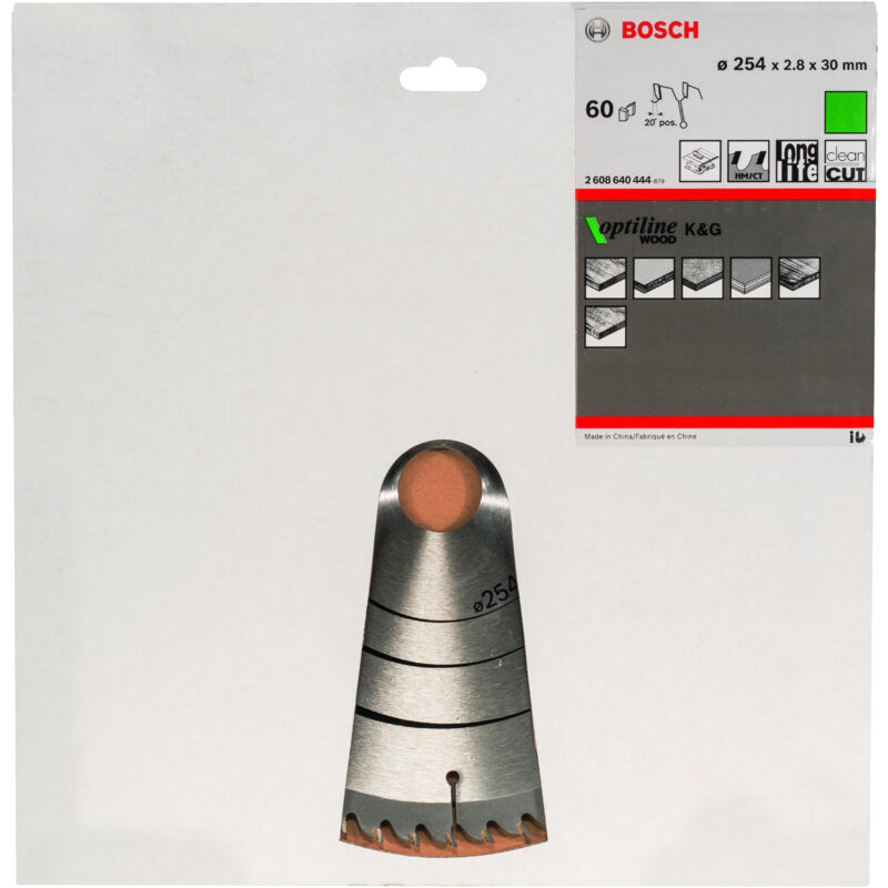 

BOSCH 2608640444 Hoja de sierra circular Optiline Wood 254 x 30 x 2,8 mm 60