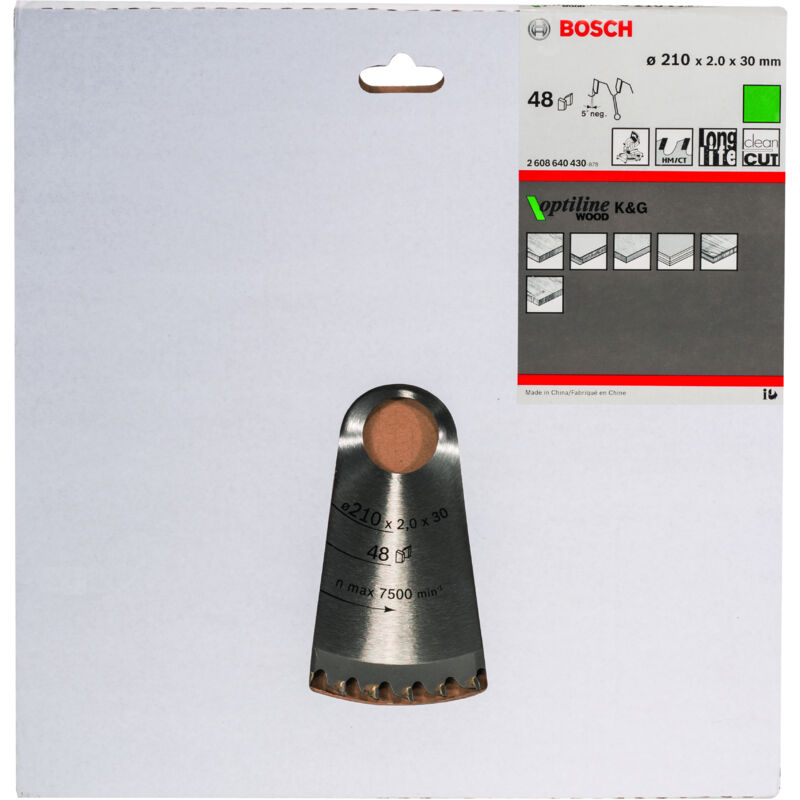 

BOSCH 2608640430 Hoja De Sierra circular OP WO B 210x30-48