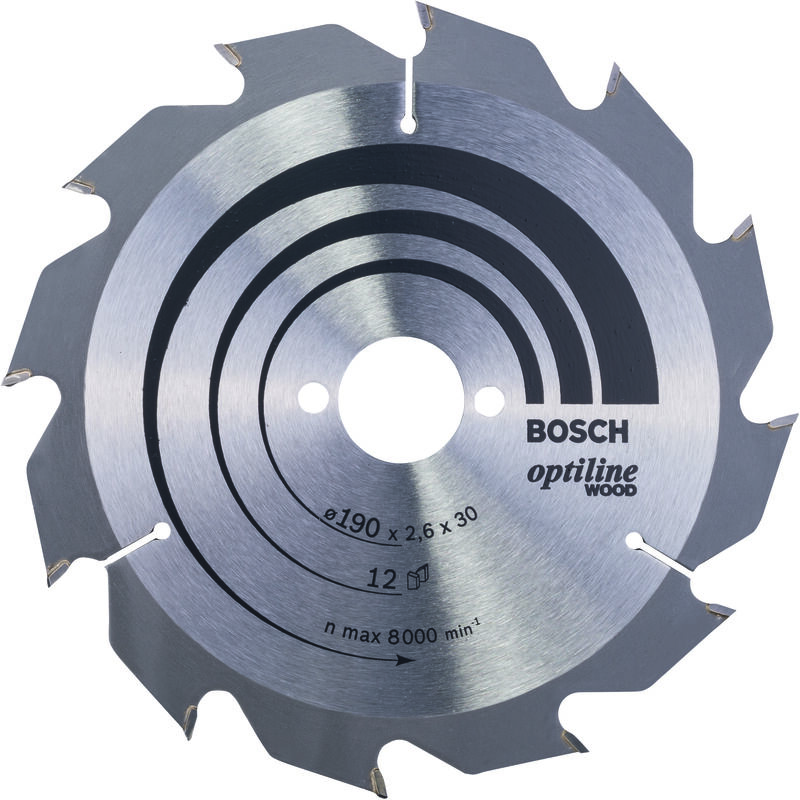 

BOSCH 2608641187 Hoja de sierra circular Optiline Wood 190 x 30 x 2,6 mm 12