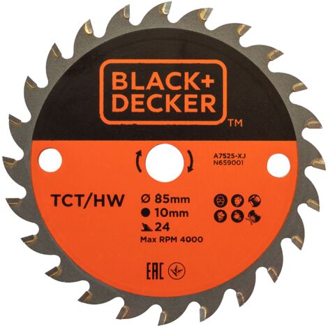 Hoja de sierra circular TCT 85x10 24T - Black+Decker A7525-XJ