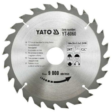 Hoja de sierra circular Yato Widia 184x30mm 24 dientes 6060
