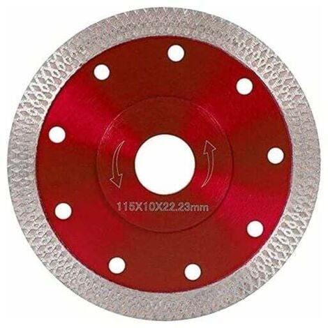 LUCKY-88 Hoja de sierra de diamante de 115 mm, disco turbo circular superfino para amoladora angular, corte de porcelana, azulejos, granito, mármol, cerámica y hormigón armado, azul, 115 mm