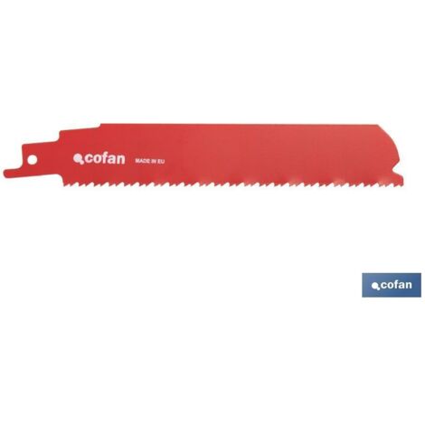 Hoja de sierra de sable bimetal 130 mm, 8-10 TPI, pack de 5 unidades para demolición