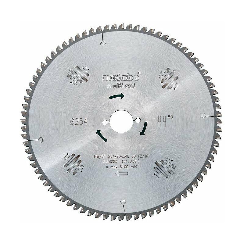 

Metabo - Hoja de sierra circular HW/CT 250x2.8x30 mm 80 WZ