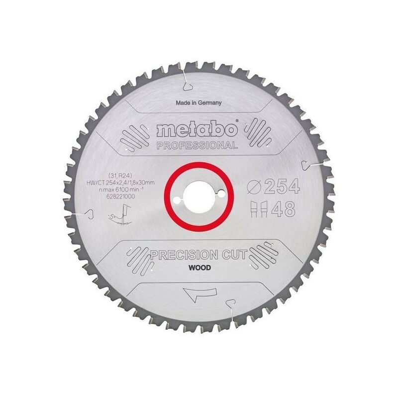

Metabo 628224000 Hoja sierra HW CT 315x2,4x30 Dientes 48 DI 5º negativos