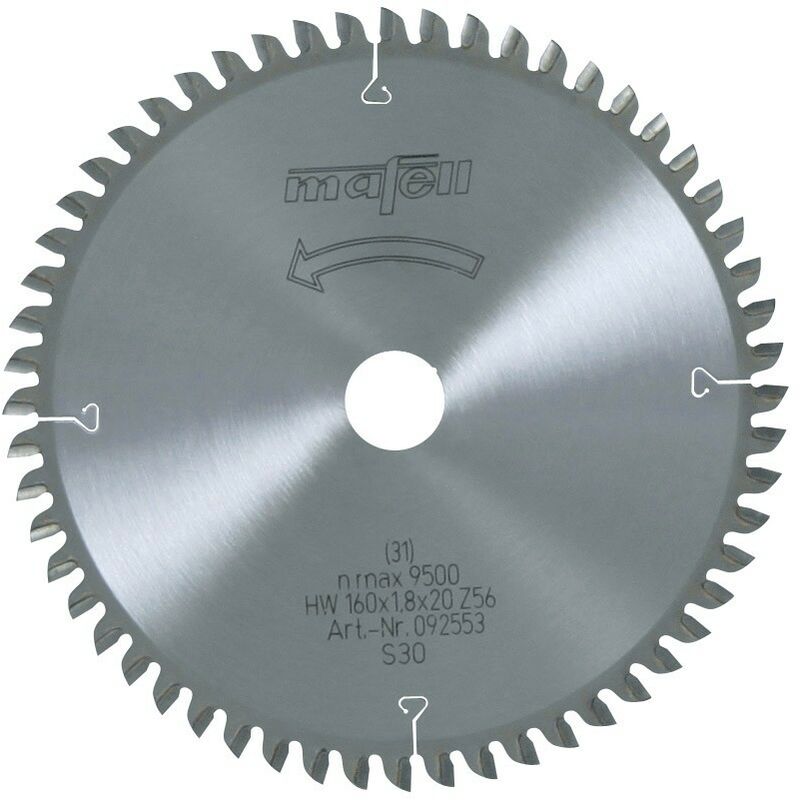 

Hoja de sierra Mafell HM cortes finos 160x1,8x20 mm. Z56