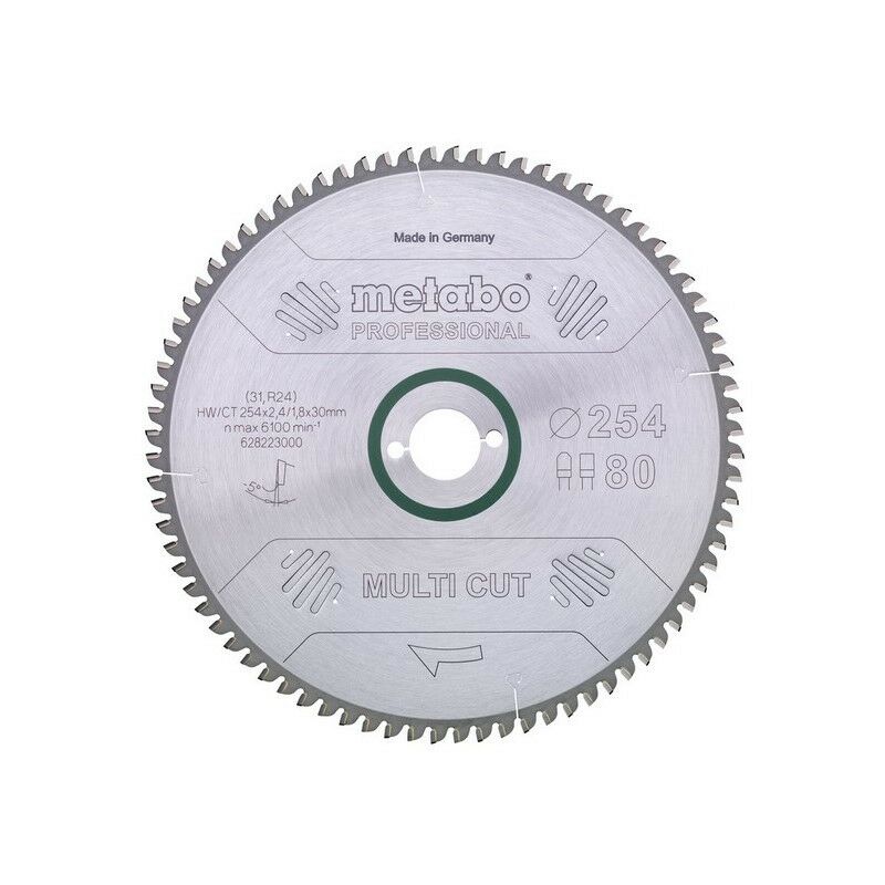 

628092000 Hoja sierra Metal duro HW CT Multi Cut 315x30 mm Dientes 96 DP DT 5º negativos - Metabo