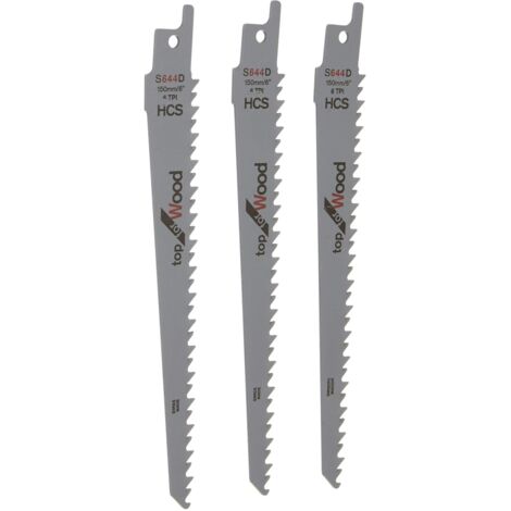 Hoja de sierra para cuchillo, hoja de sierra recíproca eléctrica, madera, acero inoxidable, metal, tira de metal, hoja de sierra para madera - S644D (paquete de 3)