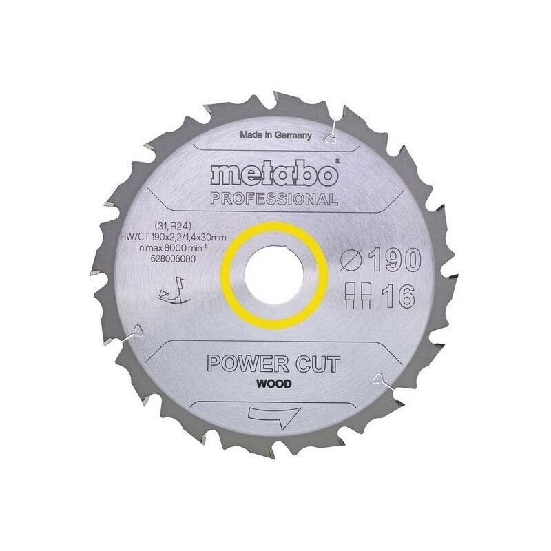 

Metabo 628011000 Hoja sierra Metal duro HW CT Power Cut 230x30 mm Dientes 24 DI