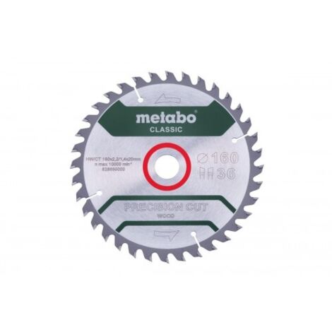 HOJA DE SIERRA PRECISIONCUTCLASSIC 160X20 MM 36 WZ 10° /B - METABO