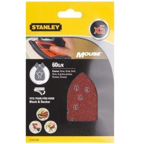 Hoja Lija Mouse Perforada Gr60 Stanley 5 Pz