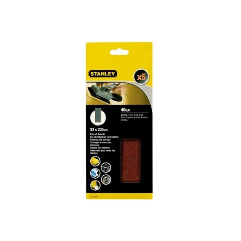 

Stanley ® - Hoja Lija Orbital No Perforadas 093X230Mm Gr40 Stanley 5 Pz