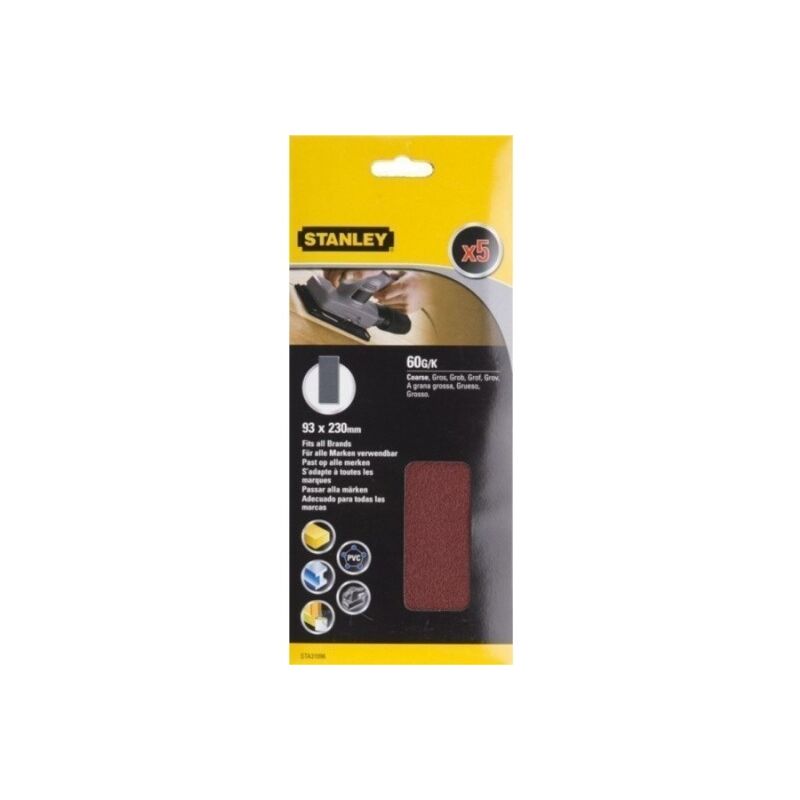 

Stanley ® - Hoja Lija Orbital No Perforadas 093X230Mm Gr60 Stanley 5 Pz