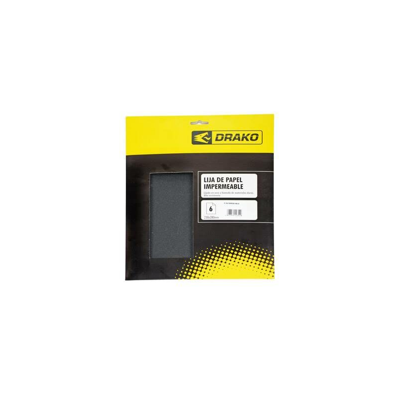 

Hoja Papel Agua (Bl 6 U) Grano 180 - Drako