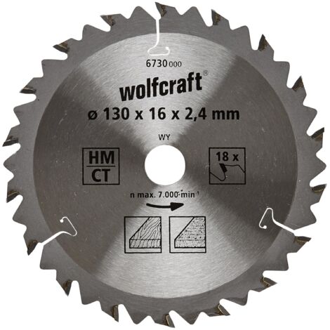 Hoja para sierra circular de 130 mm, 18 dientes, acero – 6730000