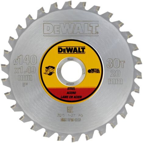Hoja para sierra circular sin cable, 140 x 20 mm, 30D, para Acero DeWalt DT1923-QZ