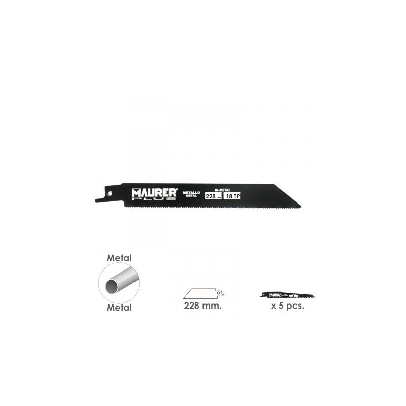 

Hoja para sierra sable metal 228 mm. - 18 tpi tipo bosch (5 piezas)