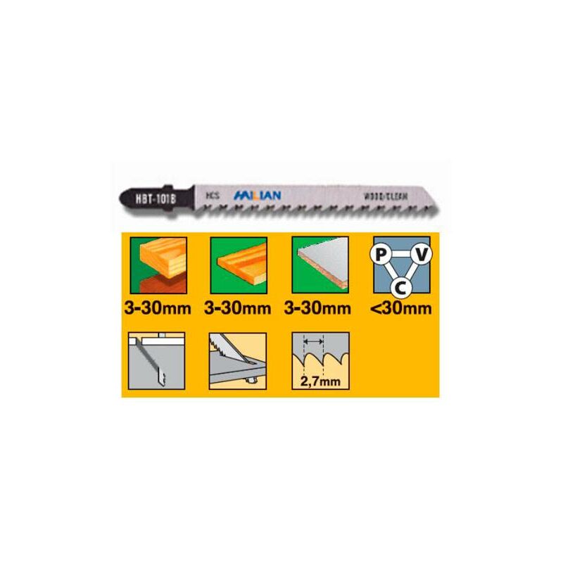 

Hoja Sierra Calar Para Madera Y Pvc (5 Un) U101 Bf Recto Fino. Logitud 100 Mm - Ironside