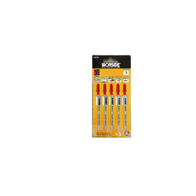 

Hoja de Sierra Calar para Metal T227D Curvo fino 100mm (5 Un) - Ironside