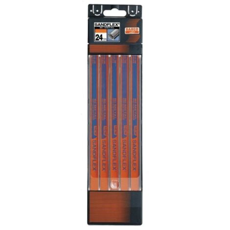 Hoja sierra mano 300mm 24dpp met bim.cob sandflex bahco 5 piezas
