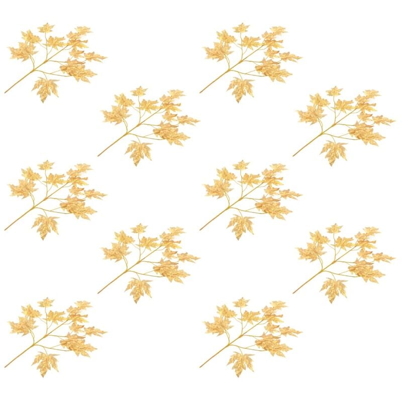 

Hojas artificiales de arce 10 unidades dorado 75 cm