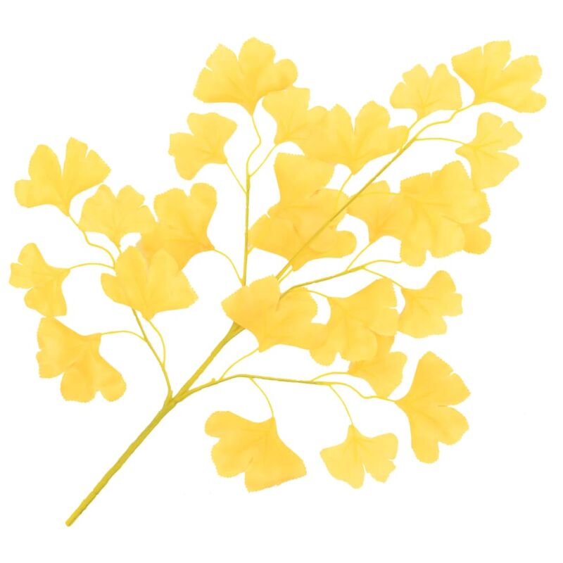 

Hojas artificiales de ginkgo biloba 10 unidades amarillo 65 cm