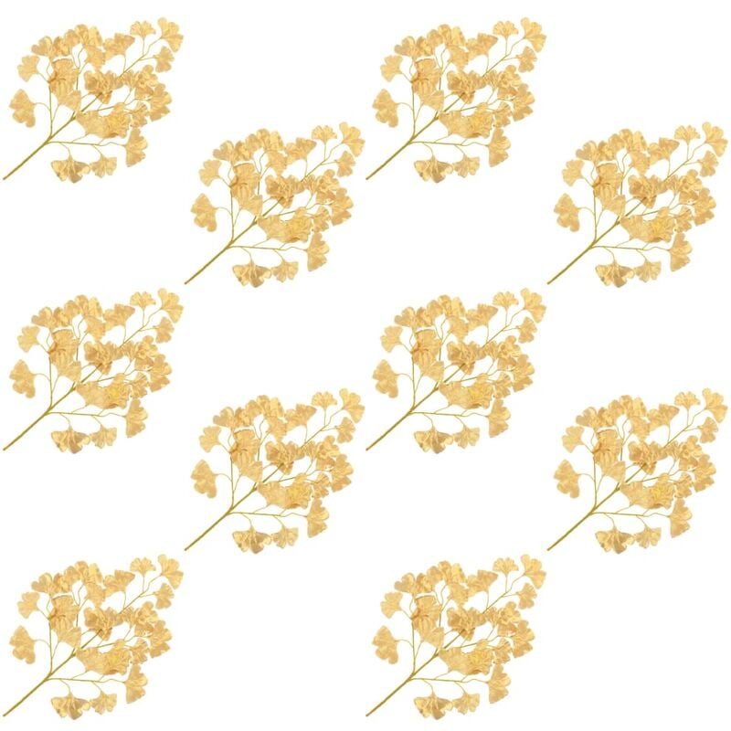 

Hojas artificiales de ginkgo biloba 10 unidades dorado 65 cm