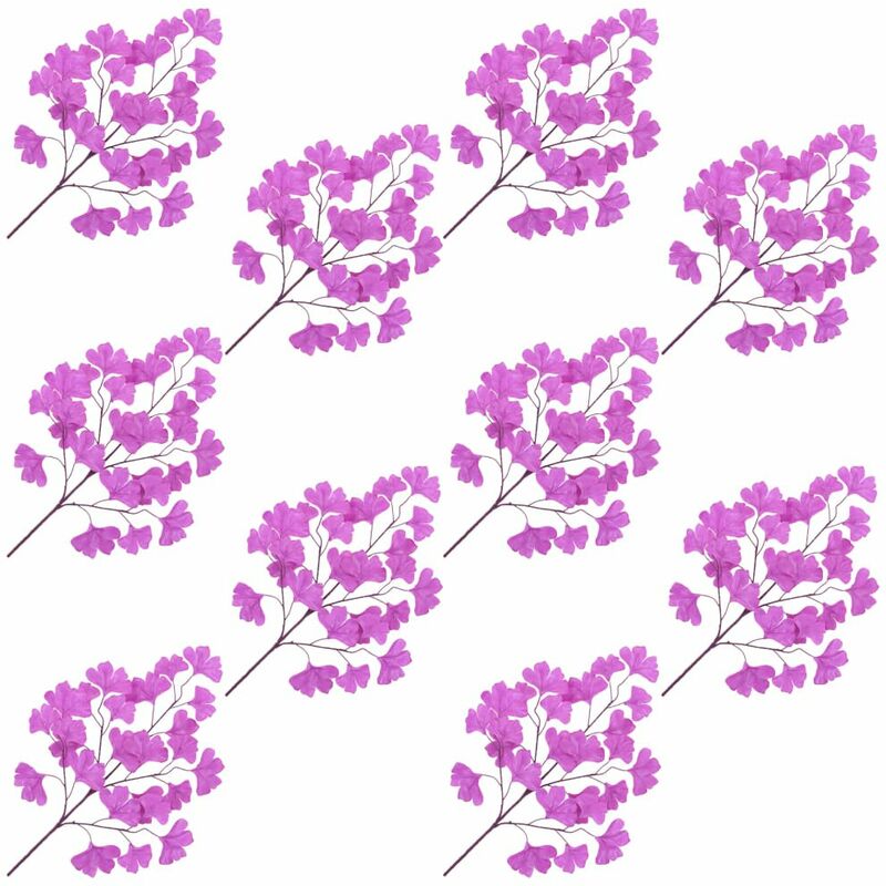 

Hojas artificiales de ginkgo biloba 10 unidades morado 65 cm