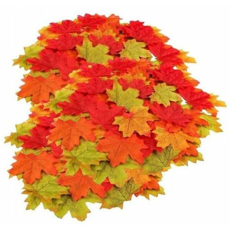 Hojas de arce artificiales de otoño: 500 hojas de arce artificiales variadas en colores otoñales para bodas, Acción de Gracias, eventos y cafeterías.