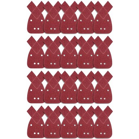 Hojas de lija de 20 piezas Hojas de lija de triángulos Hoja de lija de ratón de grano 40 Papel de lija para Black and Decker Detail Palm Sander
